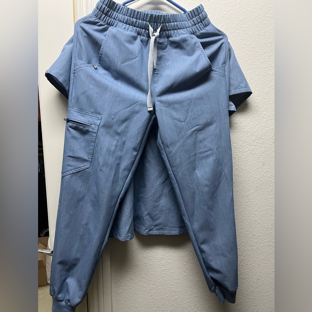 FIGS High Waisted Zamora Joggers in Heather Indigo. Size XXS Petite.